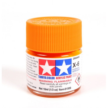 TINTA ACRÍLICA MINI X-6 LARANJA 10ML TAMIYA TAM 81506